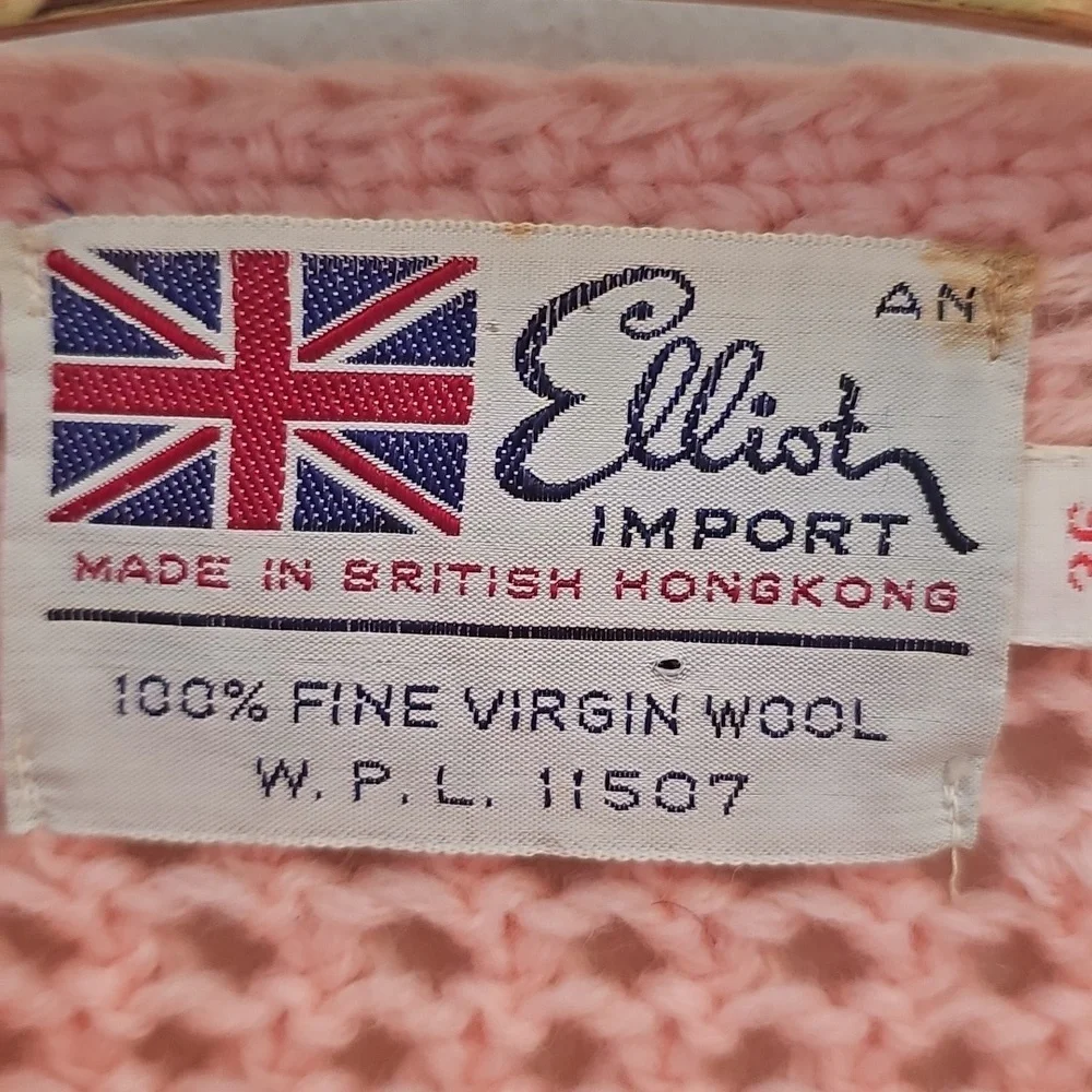Ellisy Import 100% Fine Virgin Wool Knit Women's Sweater.‎ Sz 36 Pink